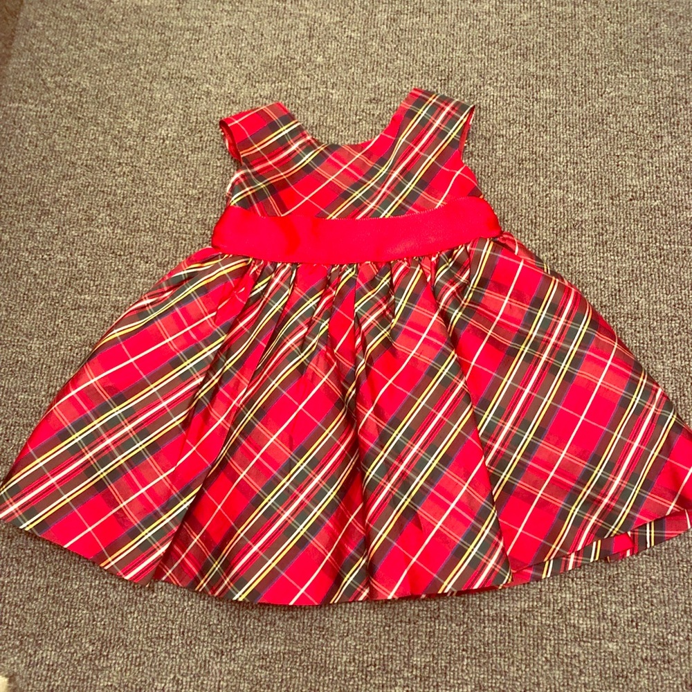 Red plaid holiday dress